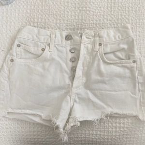 Agolde Parker Cut Off Short (White Denim)
